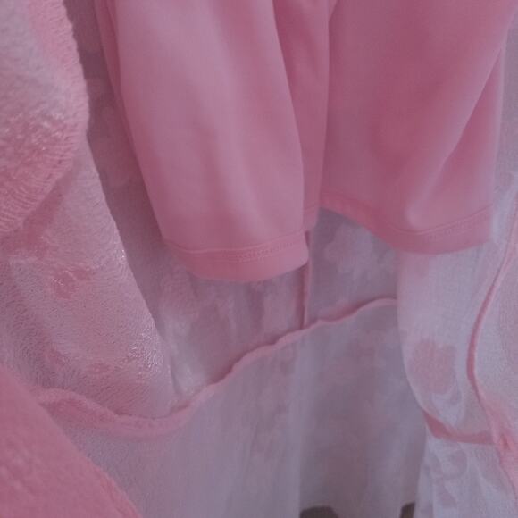 NWT Wild Fable Blush Pink Ruffle Embossed Floral Midi Dress Plus Size 2x Fairy - Picture 4 of 16